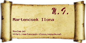 Martencsek Ilona névjegykártya